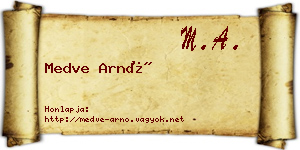Medve Arnó névjegykártya